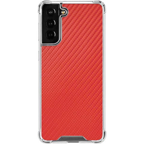 Red Carbon Fiber Specialty Material Galaxy S21 FE Clear Case